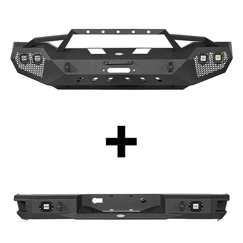 HookeRoad Front Bumper w/Hoop & Rear Bumper for 2007-2013 Toyota