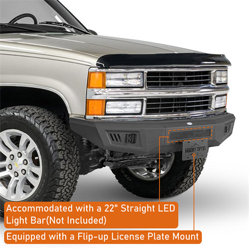 Load image into Gallery viewer, Hooke Road Front Bumper with LED Spotlights for 1988-1998 Chevy C/K 1500 2500 3500 b9082 8