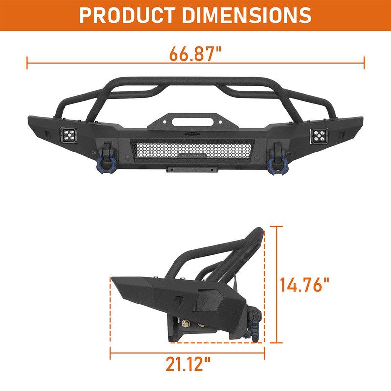 Load image into Gallery viewer, Hooke Road Front Bumper with Tube Bar for 2021-2026 Ford Bronco b8942 5