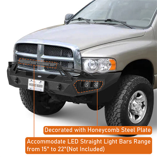 Load image into Gallery viewer, Hooke Road Front Bumper w/ Winch Plate & 4 × LED Lights for 2003-2005 Ram 2500 3500, Excluding Diesel Models b6466 10