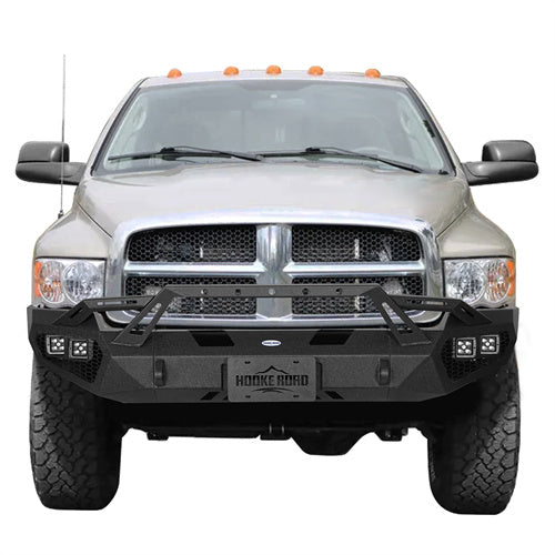 Hooke Road Front Bumper w/ Winch Plate & 4 × LED Lights for 2003-2005 Ram 2500 3500, Excluding Diesel Models b6466 2