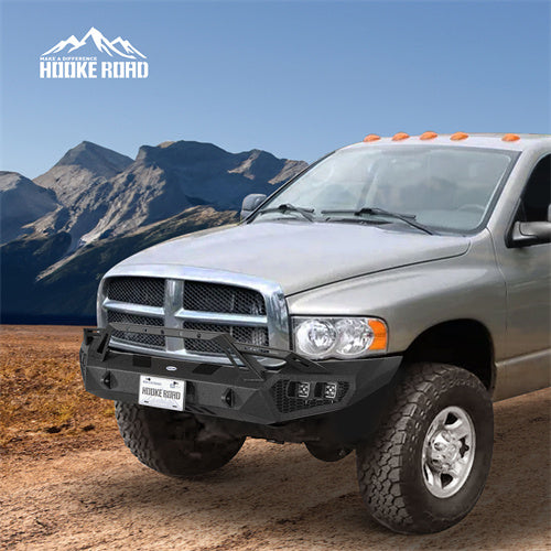 Load image into Gallery viewer, Hooke Road Front Bumper w/ Winch Plate & 4 × LED Lights for 2003-2005 Ram 2500 3500, Excluding Diesel Models b6466 6