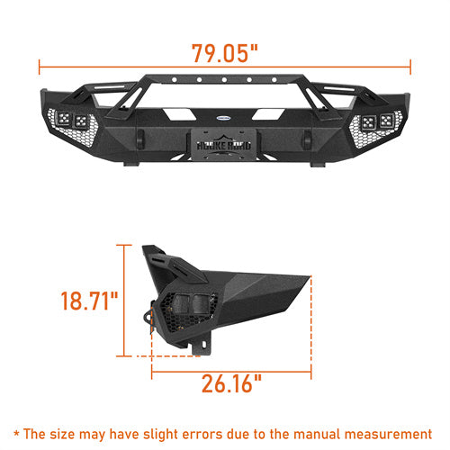 Load image into Gallery viewer, Hooke Road Front Bumper w/ Winch Plate & 4 × LED Lights for 2003-2005 Ram 2500 3500, Excluding Diesel Models b6466 7