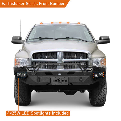 Load image into Gallery viewer, Hooke Road Front Bumper w/ Winch Plate & 4 × LED Lights for 2003-2005 Ram 2500 3500, Excluding Diesel Models b6466 8