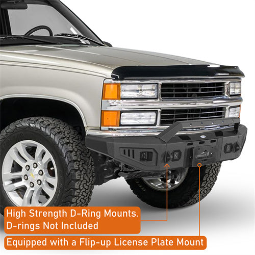 Hooke Road Front Bumper with Winch Plate for 1988-1998 Chevy C/K 1500 2500 3500 b9080 10