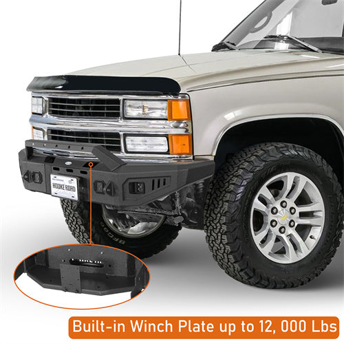 Hooke Road Front Bumper with Winch Plate for 1988-1998 Chevy C/K 1500 2500 3500 b9080 9
