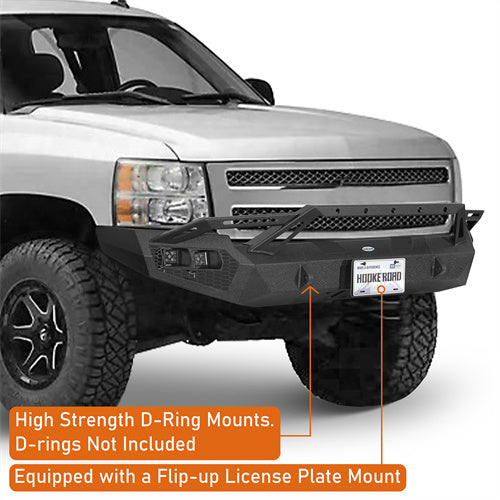 Load image into Gallery viewer, Hooke Road Front Bumper w/ Winch Plate & LED Spotlights for 2007-2013 Chevy Silverado 1500 2nd Generation b9034ab 10