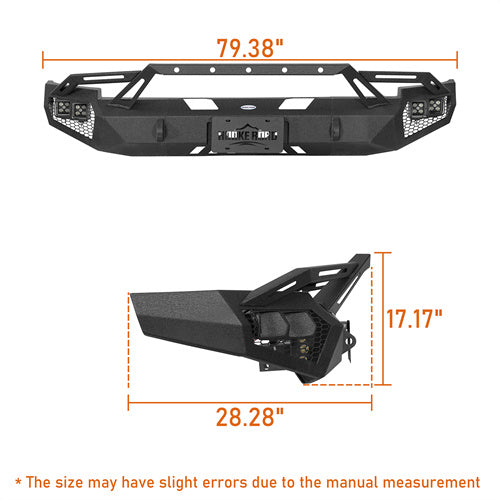 Load image into Gallery viewer, Hooke Road Front Bumper w/ Winch Plate & LED Spotlights for 2007-2013 Chevy Silverado 1500 2nd Generation b9034ab 7