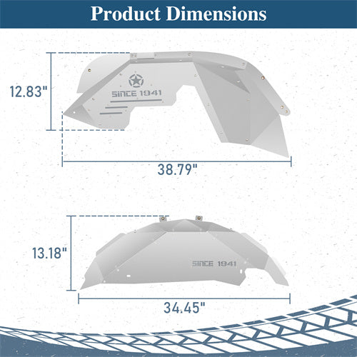 Load image into Gallery viewer, Hooke Road Front & Rear Aluminum Inner Fender Liners for 2007-2018 Jeep Wrangler JK b2122s 10