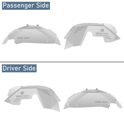 Load image into Gallery viewer, Hooke Road Front & Rear Aluminum Inner Fender Liners for 2007-2018 Jeep Wrangler JK b2122s 5