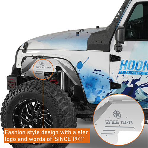 Load image into Gallery viewer, Hooke Road Front & Rear Aluminum Inner Fender Liners for 2007-2018 Jeep Wrangler JK b2122s 6