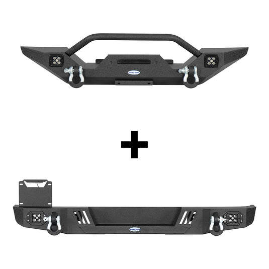 Jeep CJ Front & Rear Bumper w/ LED Lights (76-86 Jeep CJ-5 CJ-7 CJ-8 Scrambler) - Hooke Road