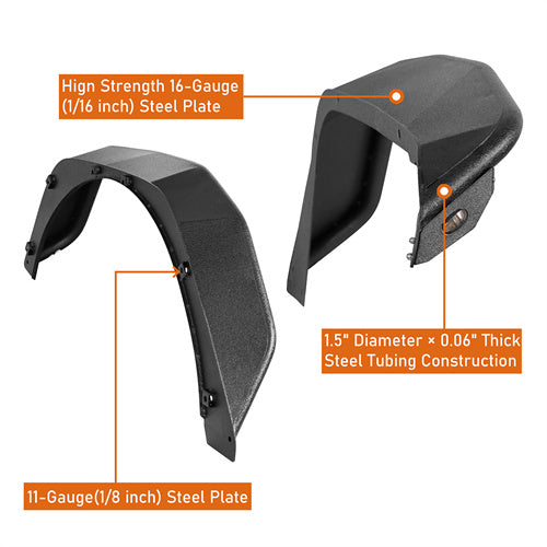 Load image into Gallery viewer, 2018-2023 Jeep JL Fender Flares Kit w/Signal Lights 4x4 Jeep Parts - Hooke Road b3053 15