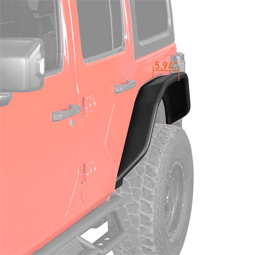 2018-2023 Jeep JL Fender Flares Kit w/Signal Lights 4x4 Jeep Parts - Hooke Road b3053 9