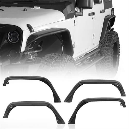 2007-2018 Jeep JK Fender Flares Kit 4x4 Jeep Parts - Hooke Road b2086 2