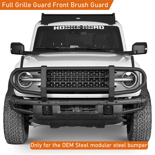 Load image into Gallery viewer, 2021-2025 Ford Bronco Full Grille Guard Front Brush Guard Hooke Road b8932s 8
