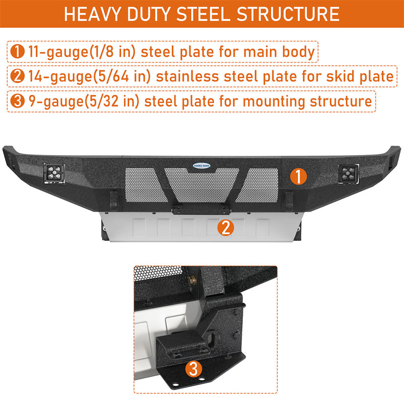 Load image into Gallery viewer, 1990-1995 Toyota 4Runner Full-Width Front Bumper with Skid Plate Hooke Road b9705s 7