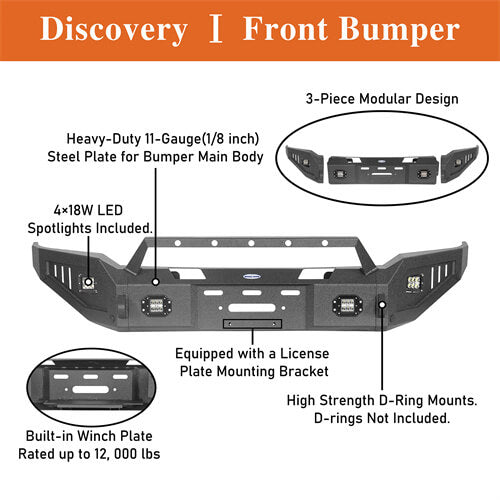 Load image into Gallery viewer, 2018-2020 Ford F-150  Full-Width Front Bumper w/ Winch Plate - Hooke Road b8255 13