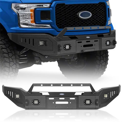 Load image into Gallery viewer, 2018-2020 Ford F-150  Full-Width Front Bumper w/ Winch Plate - Hooke Road b8255 2