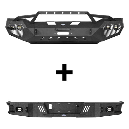 HookeRoad Full Width Front Bumper & Rear Bumper for 2007-2013