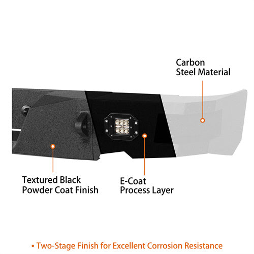 HookeRoad Dodge Ram Front Bumper & Rear Bumper for 2013-2018 Dodge Ram 1500, Excluding Rebel Products Hooke Road HE.6000+HE.6002 20