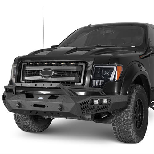 Load image into Gallery viewer, HookeRoad Front Bumper w/Grill Guard & Rear Bumper for 2009-2014 Ford F-150 Excluding Raptor b82008204 10