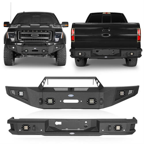 Load image into Gallery viewer, HookeRoad Ford F-150 Front Bumper & Rear Bumper for 2009-2014 Ford F-150, Excluding Raptor b82028203s 4