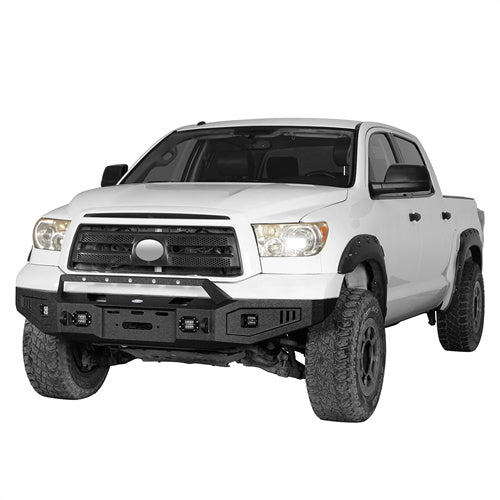 Load image into Gallery viewer, HookeRoad Full Width Front Bumper w/Winch Plate & Rear Bumper w/Hitch Receiver for 2007-2013 Toyota Tundra Hooke Road HE.5205+HE.5201 3