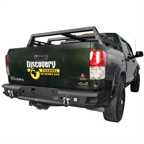 Load image into Gallery viewer, HookeRoad Full Width Front Bumper w/Winch Plate & Rear Bumper w/Hitch Receiver for 2007-2013 Toyota Tundra Hooke Road HE.5205+HE.5201 6