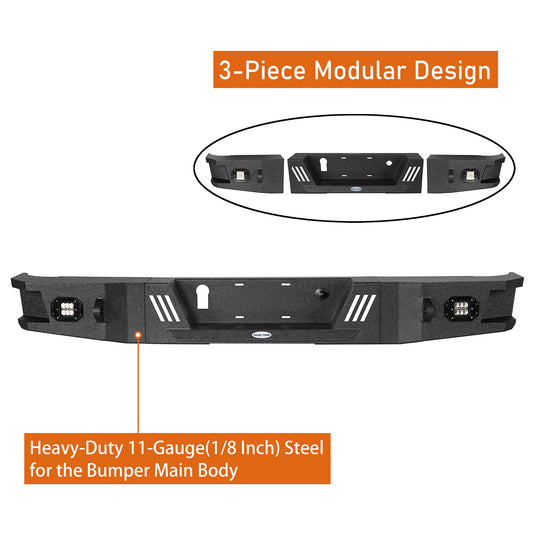 HookeRoad Full Width Front Bumper w/Winch Plate & Rear Bumper for 2007-2013 Toyota Tundra Products Hooke Road 4x4 HE.5205+HE.5206 13