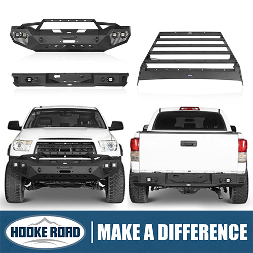 Load image into Gallery viewer, HookeRoad Full Width Front Bumper / Rear Bumper / Roof Rack for 2007-2013 Toyota Tundra Crewmax HookeRoad HE.5200+5201+5202 1