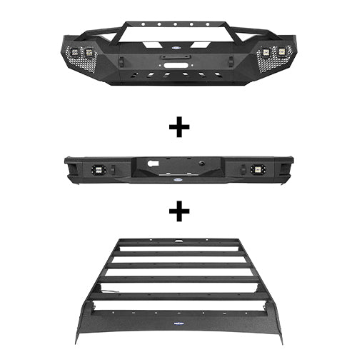 Load image into Gallery viewer, HookeRoad Full Width Front Bumper / Rear Bumper / Roof Rack for 2007-2013 Toyota Tundra Crewmax HookeRoad HE.5200+5201+5202 2