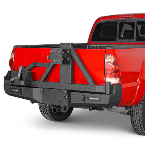 Load image into Gallery viewer, HookeRoad Full Width Front Bumper & Rear Bumper w/Tire Carrier for 2005-2011 Toyota Tacoma b40084013 6