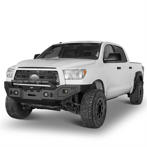 Load image into Gallery viewer, Textured Black Full Width Front Bumper w/ Winch Plate For 2007-2013 Toyota Tundra - Hooke Road b5211s 3