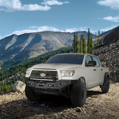 Load image into Gallery viewer, Textured Black Full Width Front Bumper w/ Winch Plate For 2007-2013 Toyota Tundra - Hooke Road b5211s 4