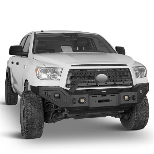Load image into Gallery viewer, Textured Black Full Width Front Bumper w/ Winch Plate For 2007-2013 Toyota Tundra - Hooke Road b5211s 5