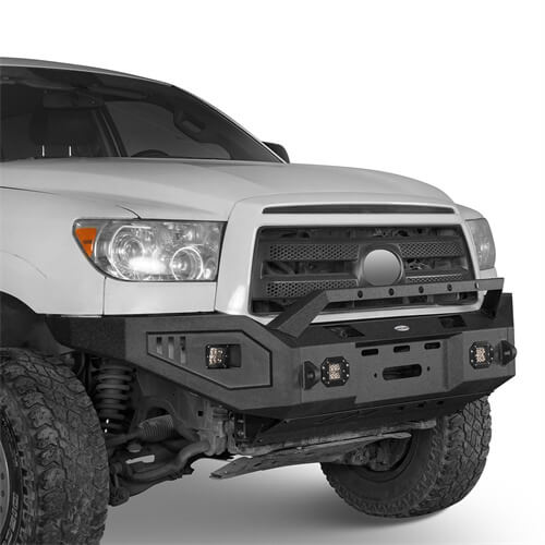 Load image into Gallery viewer, Textured Black Full Width Front Bumper w/ Winch Plate For 2007-2013 Toyota Tundra - Hooke Road b5211s 6