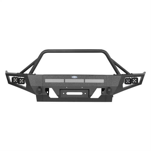 Load image into Gallery viewer, Hooke Road Full Width Front Bumper w/ Winch Plate & LED Spot Lights For 2016-2023 ToyotaTacoma b4210s 18