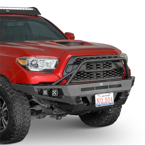 Load image into Gallery viewer, Hooke Road Full Width Front Bumper w/ Winch Plate & LED Spot Lights For 2016-2023 ToyotaTacoma b4210s 7