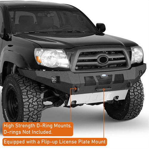 Hooke Road Full-Width Front Bumper with Skid Plate & LED Lights for 2005-2011 Toyota Tacoma b4038s 10