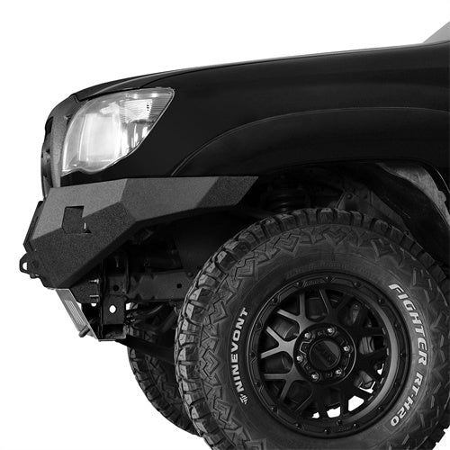 Load image into Gallery viewer, Hooke Road Full-Width Front Bumper with Skid Plate & LED Lights for 2005-2011 Toyota Tacoma b4038s 4