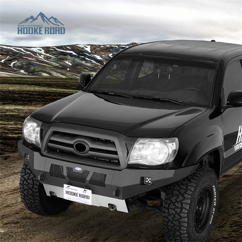 Load image into Gallery viewer, Hooke Road Full-Width Front Bumper with Skid Plate & LED Lights for 2005-2011 Toyota Tacoma b4038s 5