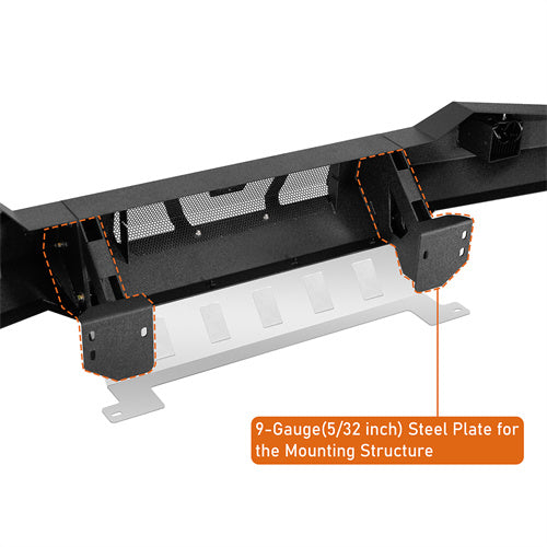 Hooke Road Full-Width Front Bumper with Skid Plate for 2016-2023 Toyota Tacoma 3rd Gen b4221s 12