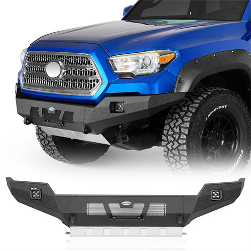 Hooke Road Full-Width Front Bumper with Skid Plate for 2016-2023 Toyota Tacoma 3rd Gen b4221s 1
