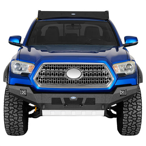 Hooke Road Full-Width Front Bumper with Skid Plate for 2016-2023 Toyota Tacoma 3rd Gen b4221s 2
