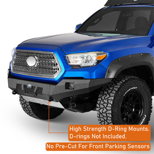 Hooke Road Full-Width Front Bumper with Skid Plate for 2016-2023 Toyota Tacoma 3rd Gen b4221s 9