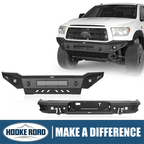 Load image into Gallery viewer, HookeRoad Full Width Front Bumper w/Skid Plate & Rear Bumper for 2007-2013 Toyota Tundra b52015204s 1