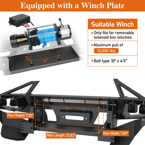 Load image into Gallery viewer, Hooke Road 03-09 Toyota 4Runner Full Width Front Bumper with Winch Plate b9858s 6