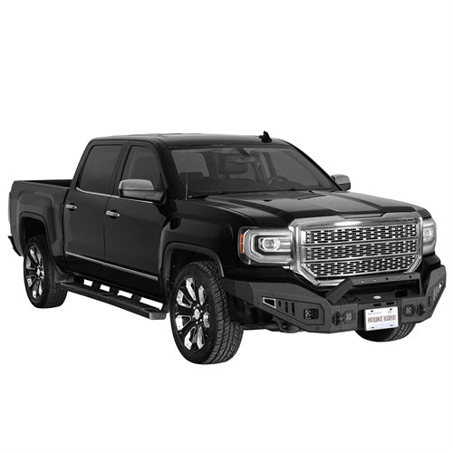 Hooke Road Full-Width Front Bumper wIth Winch Plate & LED Spotlights for 2016-2018 GMC Sierra 1500 b9460 3