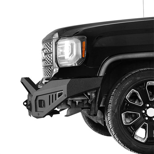 Load image into Gallery viewer, Hooke Road Full-Width Front Bumper wIth Winch Plate & LED Spotlights for 2016-2018 GMC Sierra 1500 b9460 4